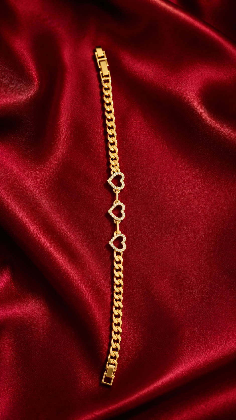 Crystal Heart Chain Bracelet