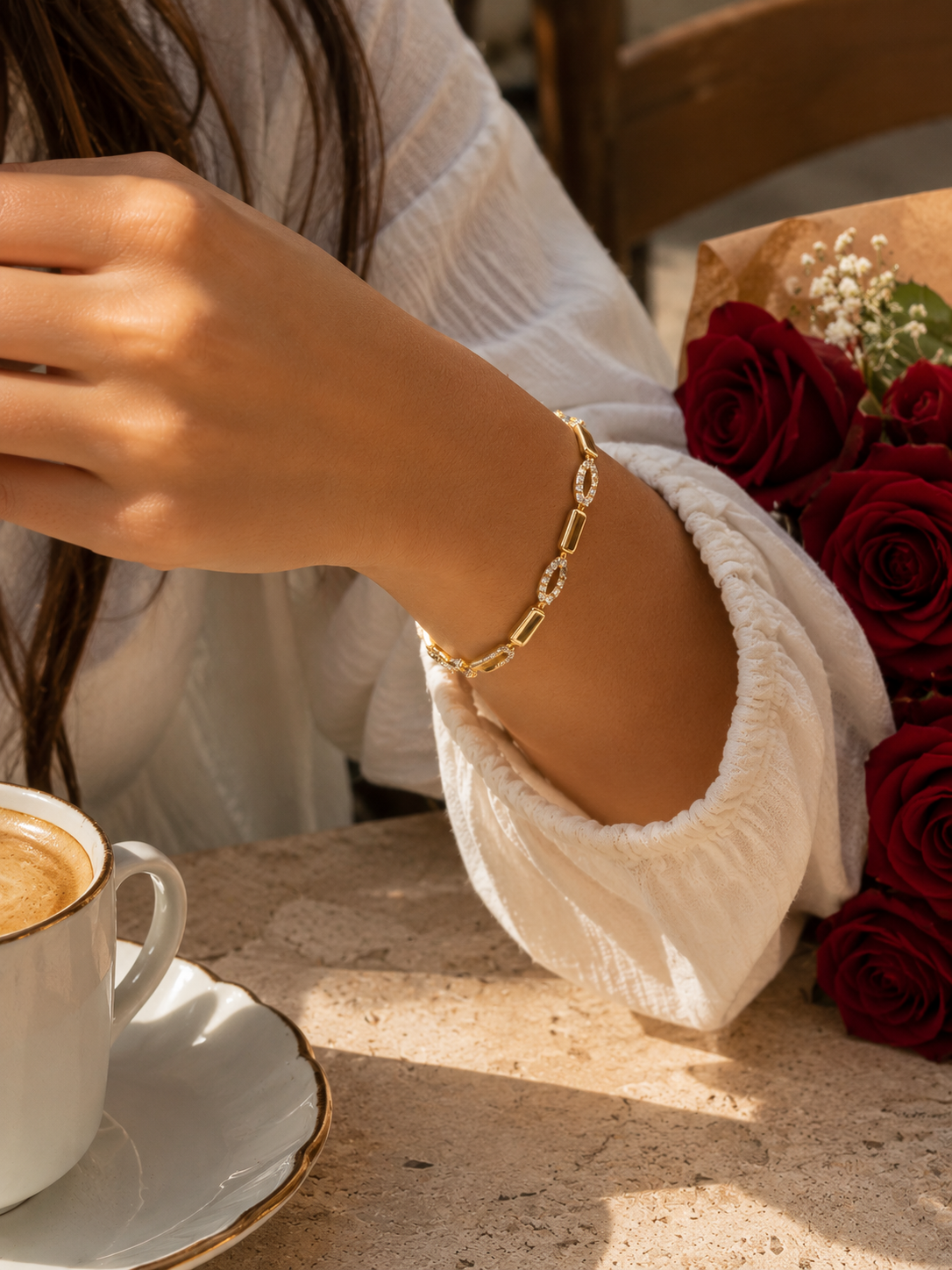 Crystal Oval Link Bracelet