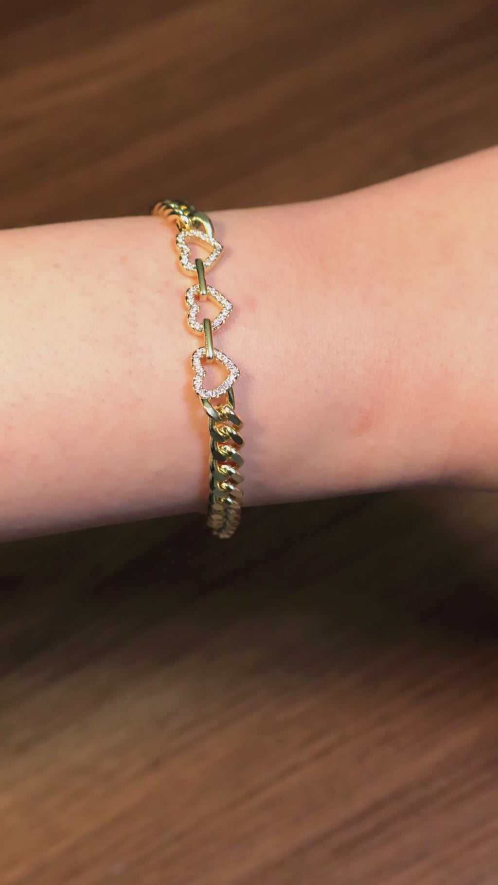Crystal Heart Chain Bracelet