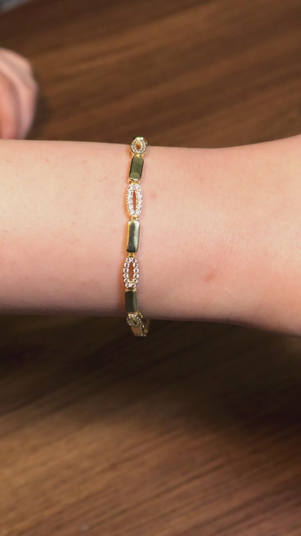 Crystal Oval Link Bracelet