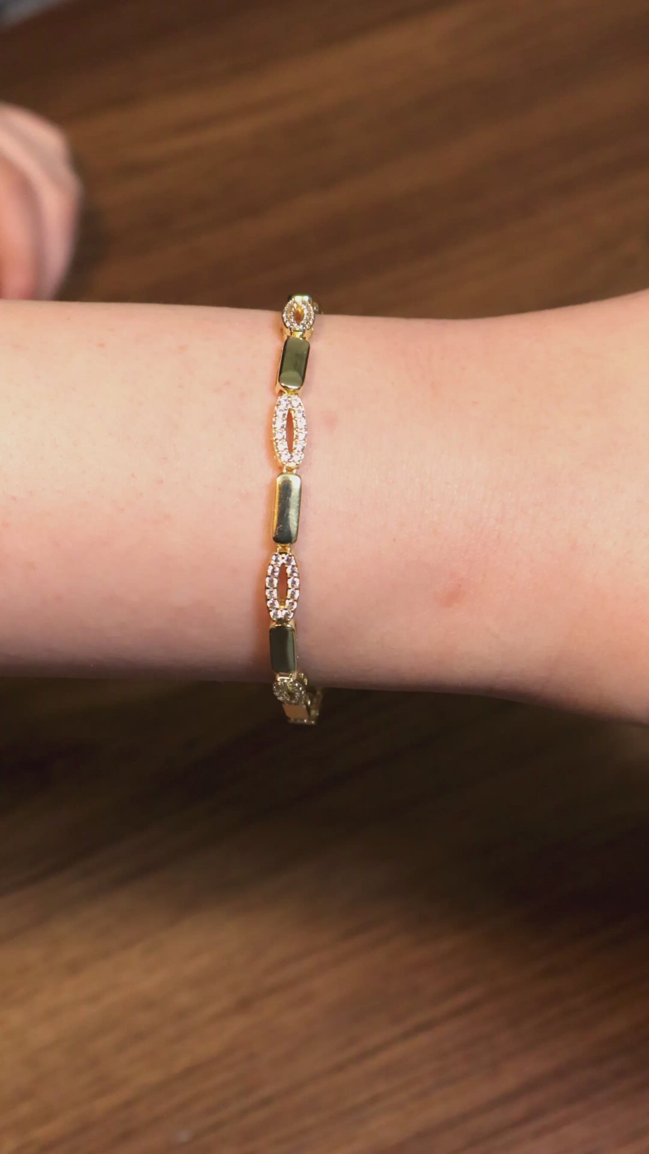Crystal Oval Link Bracelet
